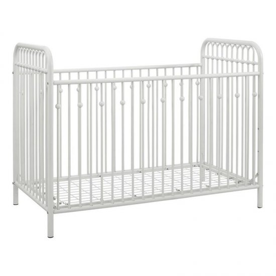 Rosebery Kids Contemporary White Metal Baby Crib