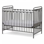 LA Baby Napa 3 in 1 Convertible Full Sized Metal Crib, Pebble Grey