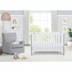 Delta Children Milo 3-in-1 Convertible Crib, Bianca White with Grey