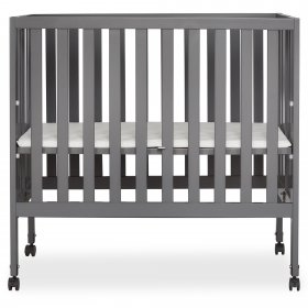 Dream On Me Jett Non-Full Size Folding Crib In Storm Grey