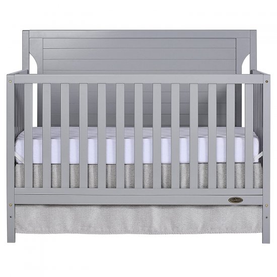 Dream On Me Cape Cod 5-in-1 Convertible Crib in Pebble Grey, Greenguard Gold Certified