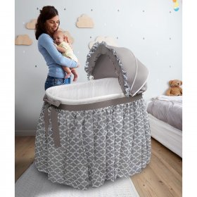 Badger Basket Wishes Oval Bassinet, Full Length Skirt (Choose Your Color)