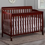 Baby Crib with Changing Table Dresser 2 Piece Set in Cherry