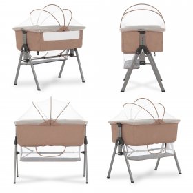 Dream On Me Lotus Bassinet and Bedside Sleeper in Brown