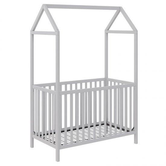 Rosebery Kids Transitional 3-in-1 Convertible Crib with Canopy in Gray