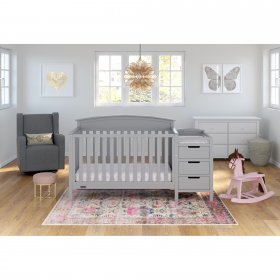 Graco Benton 4-in-1 Convertible Crib and Changer, Pebble Gray