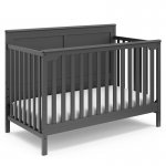 Baby Crib with Changing Table 2 Piece Set in Slate Gray