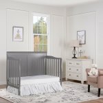 Dream On Me Ashton Full Panel 5-in-1 Convertible Crib, Storm Grey