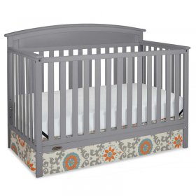 Rosebery Kids Traditional 4-in-1 Wood Convertible Crib in Pebble Gray