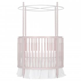 Dream On Me Sophia Posh Circular Mini Crib, Blush Pink