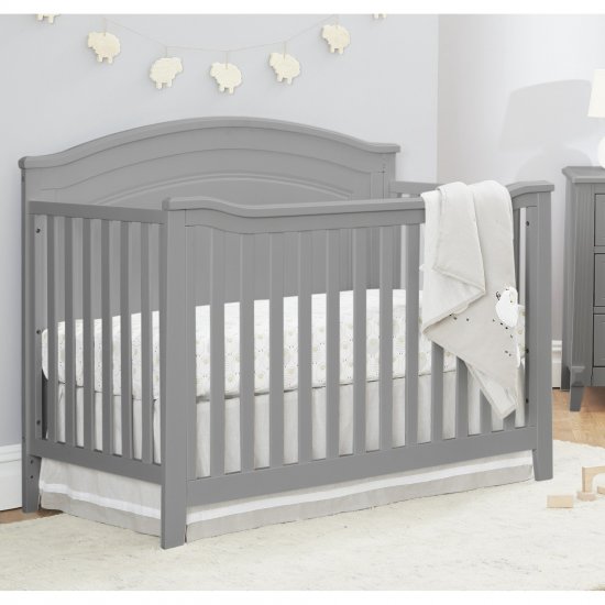 Sorelle Furniture Berkley Round Top 4 in 1 Crib, Gray