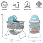 Dream On Me Karley Bassinet in Blue/Grey