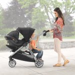 Chicco BravoFor2 Standing/Sitting Double Stroller, Iron (Black/Grey)