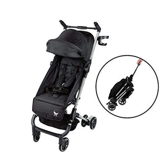 Babyroues Traveler Stroller, Fits In Airplane Overhead Bin, Large Canopy, Full Recline, One Hand Pull Handle, Weighs ONLY 10LBS, Compact, Perfect From Newborn To 4 Years Old (Black)