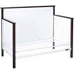 Dream On Me Alexa II 5 in 1 Convertible Crib in White with Wire Brushed Charcoal, Greenguard Gold Certified