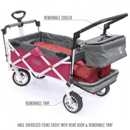 Push and Pull Stroller Wagon | Silver Series | Pink