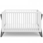 Rosebery Kids Traditional 3 in 1 Wood Convertible Crib in White and Gray