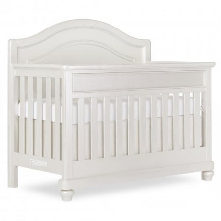 evolur Signature Glam 5 In 1 Convertible Crib, Pearl White