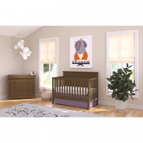 Child Craft Sheldon 4-in-1 Convertible Baby Crib, Cocoa Bean