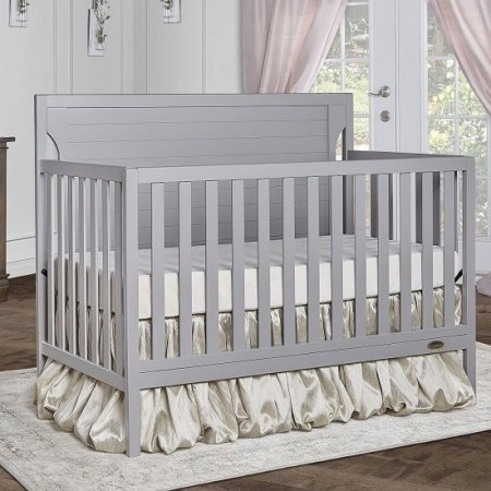 Dream On Me Cape Cod 5-in-1 Convertible Crib in Pebble Grey, Greenguard Gold Certified