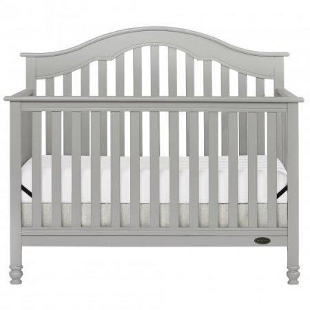 Dream On Me Charlotte 5-In-1 Convertible Crib, Silver Grey Pearl