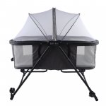 OUKANING Gray-Black Foldable Baby Infant Crib Basket Sleeper Bed Cradle Bassinet