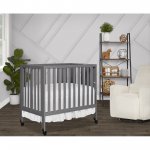 Dream On Me Jett Non-Full Size Folding Crib In Storm Grey