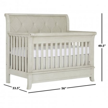 Evolur Signature Amsterdam 5 In 1 Convertible Crib in Glazed Brush White