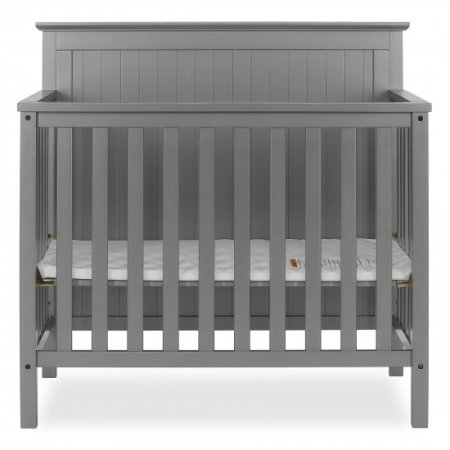 Dream On Me Ava 4-in-1 Convertible Mini Crib, Steel Grey