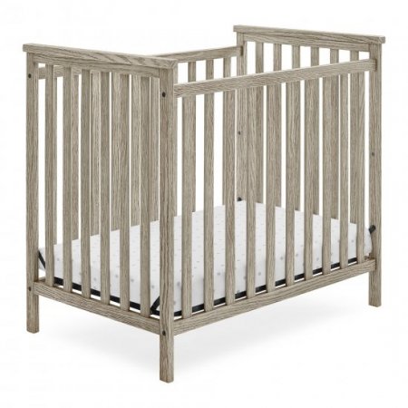 Delta Children Middleton Mini Crib with 2.75-Inch Mattress, Textured Limestone