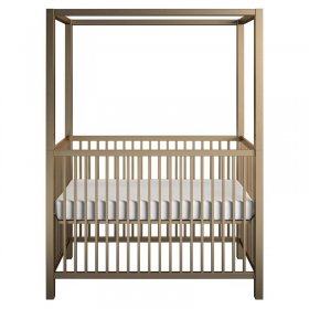 Rosebery Kids Contemporary Adjustable Gold Metal Canopy Crib