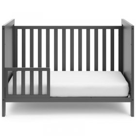 Rosebery Kids Traditional 3 in 1 Wood Convertible Crib in Gray