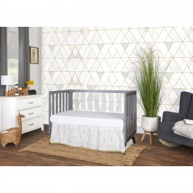 Evolur Acrylic Millennium 4 in 1 Convertible Crib in Pebble Grey