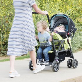 Joovy Caboose Graphite Sit and Stand Tandem Stroller, Black