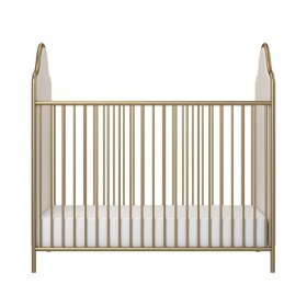 Rosebery Kids Contemporary Upholstered Convertible Gold Metal Crib