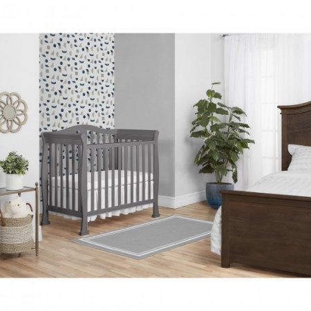 Dream On Me, Naples 4 in 1 Convertible Mini Crib, Storm Grey