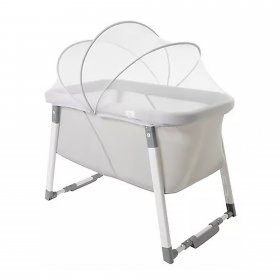 Venice Child Malibu Dreams Rocking Mini Bassinet w/ Mattress Cover, Gray