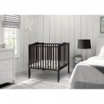 Delta Children Folding Portable Mini Crib with 1.5-inch Mattress, Dark Chocolate