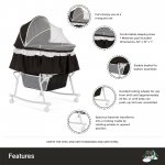 Dream On Me Lacy, Portable 2-in-1 Bassinet and Cradle in Black