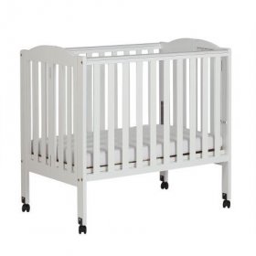 Dream On Me 2-in-1 Folding Portable Mini Crib, White