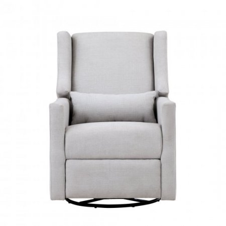 Suite Bebe Pronto Gliding Swivel Recliner in Blanco White Fabric