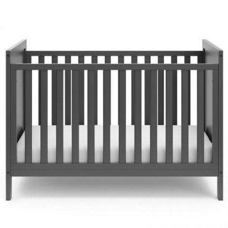 Rosebery Kids Traditional 3 in 1 Wood Convertible Crib in Gray