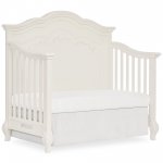 Evolur Aurora Deluxe Edition 5 in 1 Curved Convertible Crib I Fairytale Nursery I Easily Converts to Toddler Bed, 3-Position Adjustable Mattress Support I Curved Headboard And Footboard in Ivory Lace