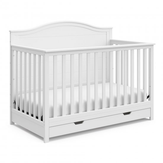 Storkcraft Moss 4-in-1 Convertible Crib with Drawer, White