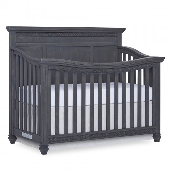 Evolur Madison 5 in 1 Flat Top Convertible Crib, Weathered Grey