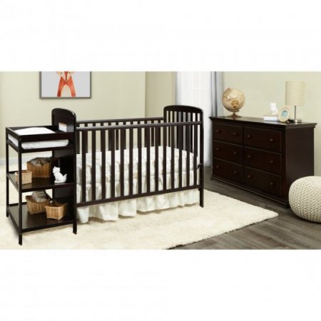 Suite Bebe Ramsey 3-in-1 Convertible Crib and Changer, Espresso Finish