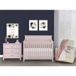 Slumber Baby Harper 4 in 1 Convertible Crib, Blush Pink