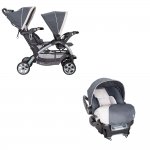 Baby Trend Sit N Stand Travel Double Baby Stroller and Car Seat Combo, Magnolia