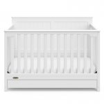 Rosebery Kids Traditional Wood 4 in 1 Convertible Crib with Drawer in White