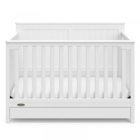 Rosebery Kids Traditional Wood 4 in 1 Convertible Crib with Drawer in White